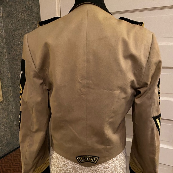 Vintage Gail Dauer khaki tan & black military jacket sz Small 80’s- 90’s READ - Picture 3 of 12